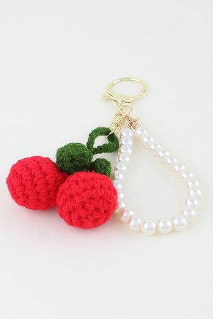 Crochet Cherry Bag Charm
