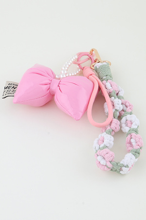 Flower Ribbon Tassel Bag Charm
