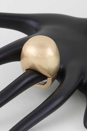 Hammered Stone Dome Statement Ring