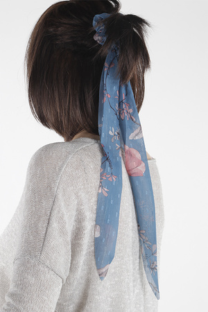 See Through Flower Pattern Scrunchie