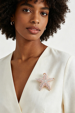 Bejeweled Starfish Brooch