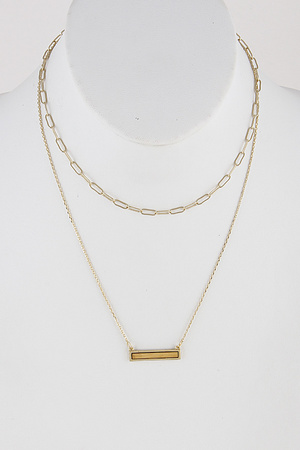 Chainlink Thin Line Bar Necklace 9EBE4