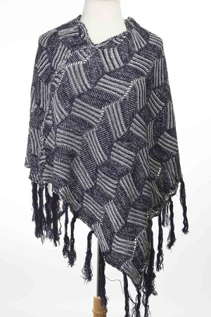 Tassel Detailed Winter Poncho 4IAI