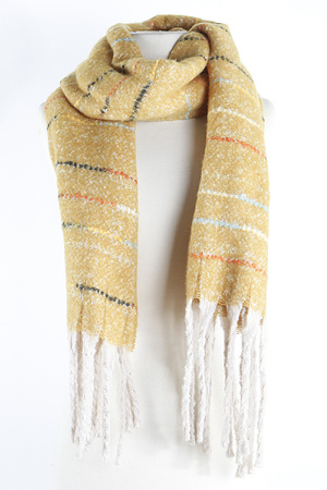 Color Lined Fringed Scarf