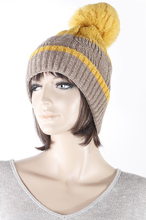 Striped Two Toned Beanie