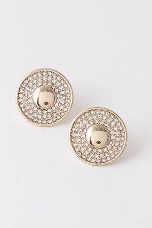 Jeweled Circle Stud Earrings