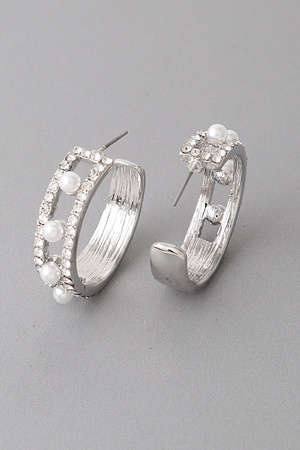 Open Cut Beaded Hoop Earrings