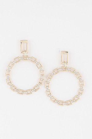Jewel Link Chain Hoop Earrings