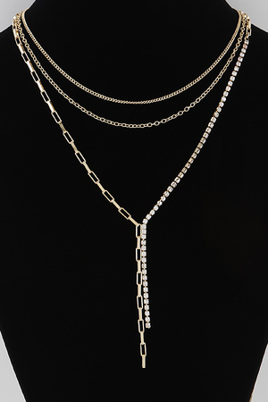 Multi Rhinestone Chain Necklace