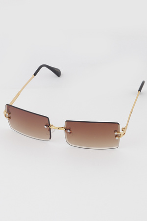 Rimless Rectangular Sunglasses
