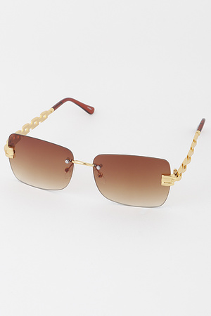 Rimless N Rectangular Sunglasses