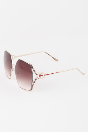 Luxury Stripe Geometric Sunglasses