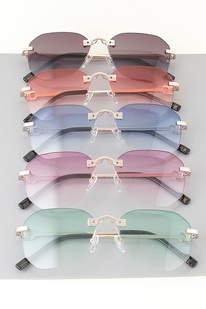 Modern Rimless Gradient Sunglasses