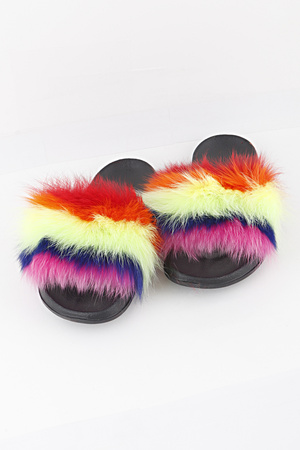Fox Fur Slippers