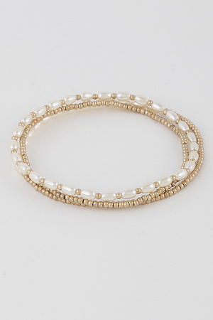 Gold N Cream Adjustable Bracelet Set
