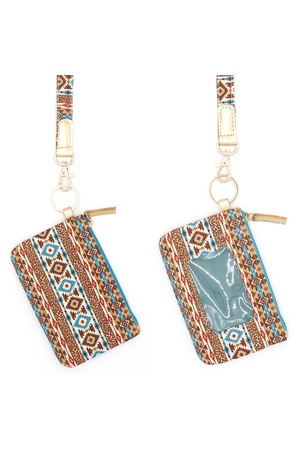 LEOPARD TRIBAL ID WALLET & DETACHABLE LANYARD