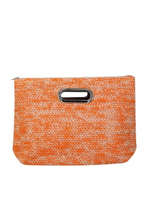 MIXED COLOR STRAW CLUTCH