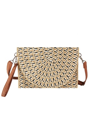 MULTI COLOR STRAW CLUTCH & CROSSBODY BAG
