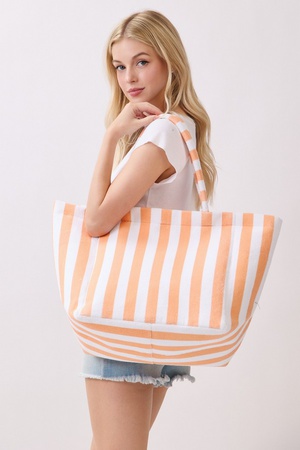 Striped Terry Tote Bag