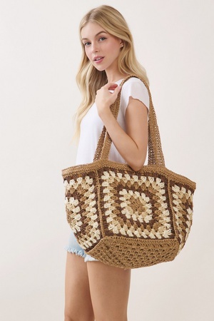 Vintage Granny Square Tote Bag