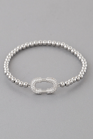Bejeweled Oval Charm Bracelet
