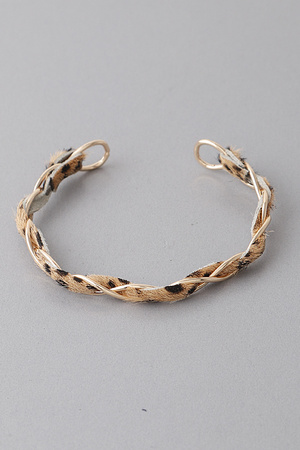 Twisted Animal Print Open Bracelet