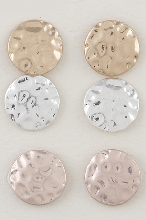 Hammered Round Stud Earrings.