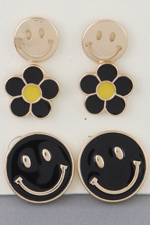 Flower Smile Stud Earrings