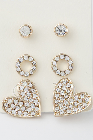 Jeweled Stud Earrings Set