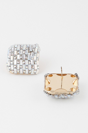 Crystallized Square Earrings