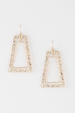 Hammered Double Abstract Earrings