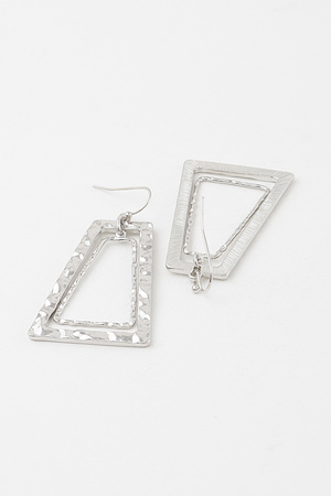 Hammered Double Abstract Earrings