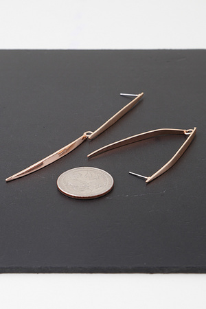 Modern Twin Blade Drop Earrings