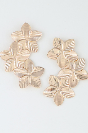 Triple Spiral Flower Earrings