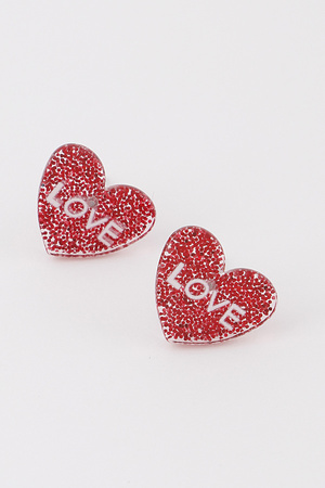 LOVE Heart Stud Earrings