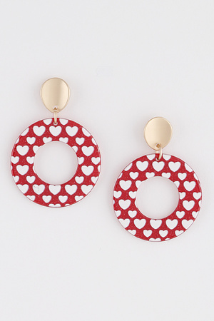 Heart in Heart Circle Earrings