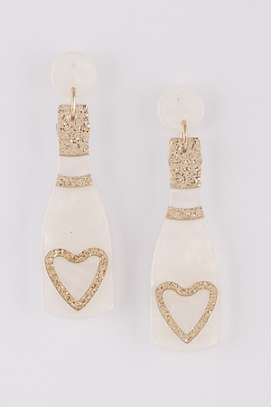 Heart Champagne Earrings