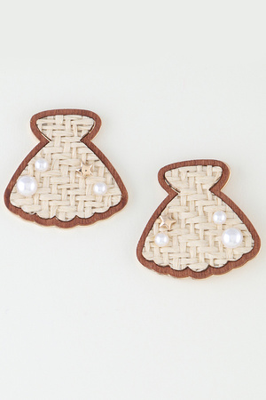 Crosshatch Weaved Clamshell Earrings