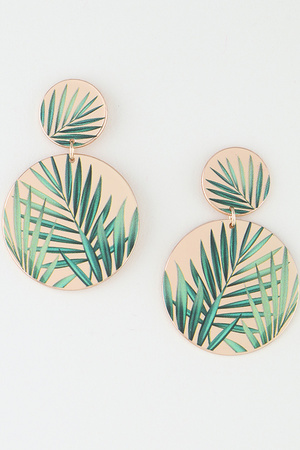 Summer Leaf Disc Earrings