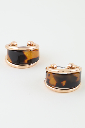 Tortoise Nail Hoop Earrings