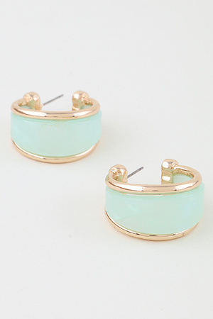 Transparent Stone Hoop Earrings