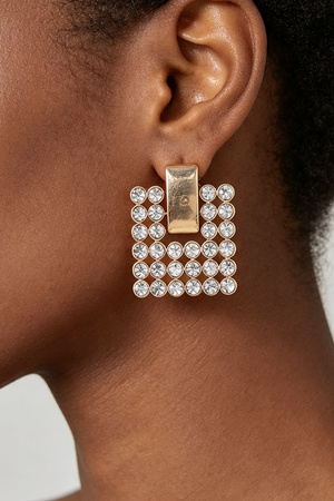 Bejeweled Box Curtain Drop Earrings