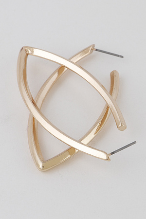 Leaf Frame Hoop Earrings.