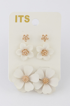 Flower Garden Stud Earrings Set