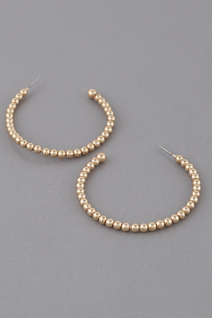 Metal Beads Hoop Earrings