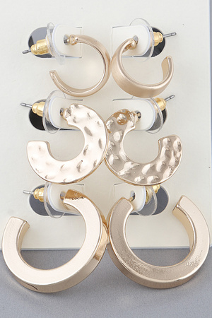 Monotone Simple Hoop Earrings