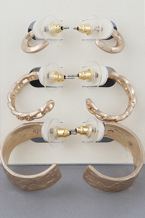 Hammered Metal Hoop Earrings