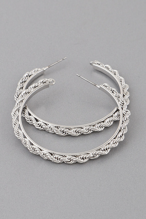 Twisted Chain Hoop Earrings