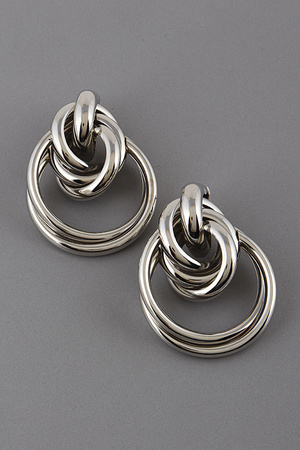Metal Knot Thick Earrings 9ECA1