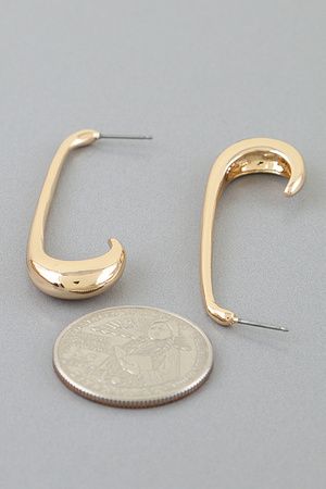 Sleek Curved Drop Earrings